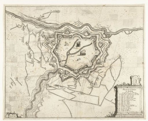 Map of the Siege of Ath, 1706