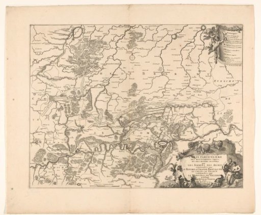 Map showing the positions of the Allies and the French during the siege of Namur, 1695