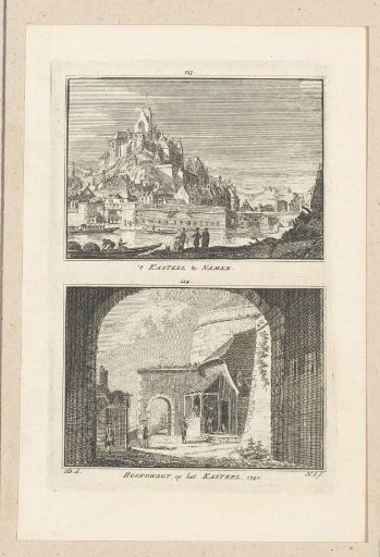 View of the Castle and view of the main guard of the Castle, at Namur, 1740