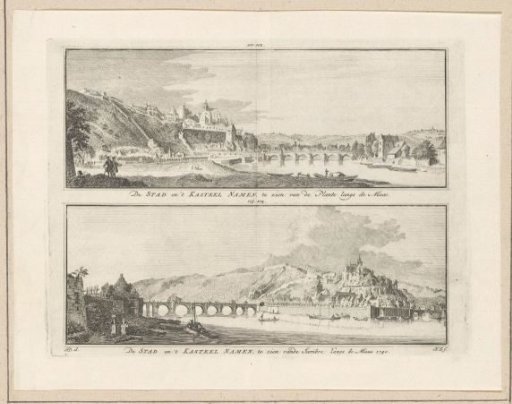 Two views of the city of Namur and the Castle of Namur, 1740