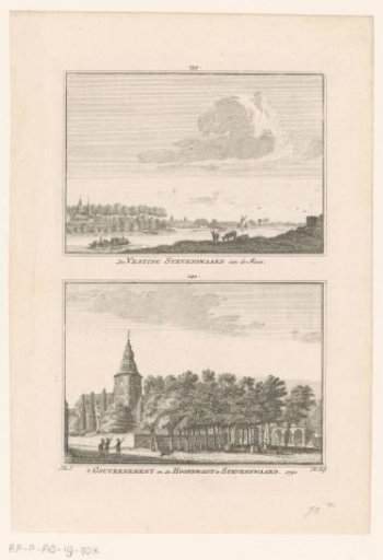 View of the fortress and view of the government and the main guard, at Stevensweert, 1740