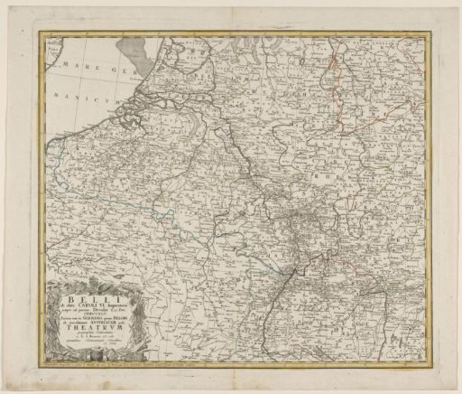 Map of the Netherlands and parts of France and Germany