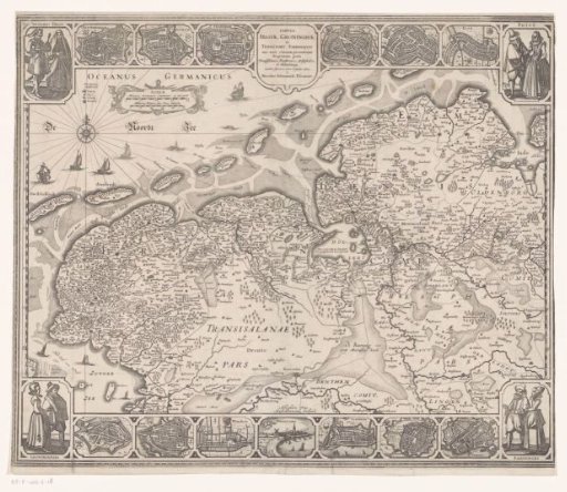Map of Friesland, Groningen and East Frisia