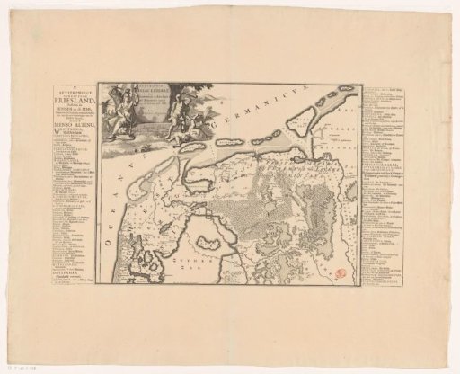 Historical map of the Netherlands showing the territories of the Batavians and Frisians