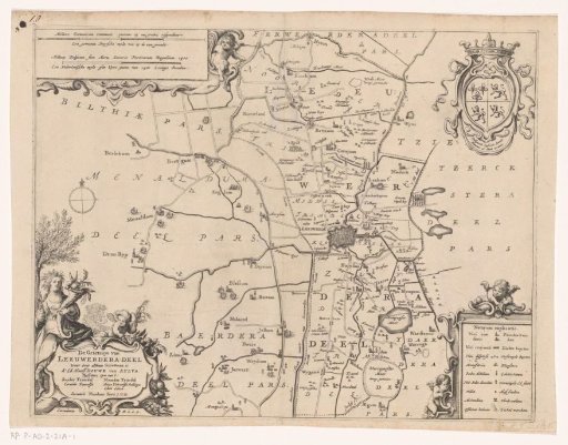 Map of the grietenij Leeuwarderadeel