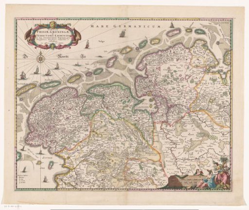 Map of Friesland and Groningen