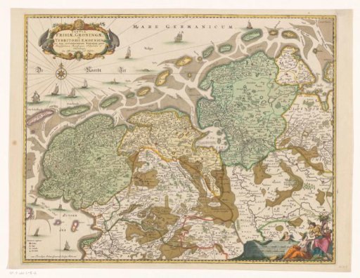 Map of Friesland and Groningen