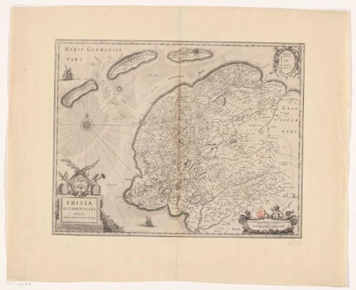 Map of Friesland, Vlieland, Terschelling and Ameland
