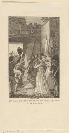 Reinstallation of the doors of the city gate of Franeker, 1795