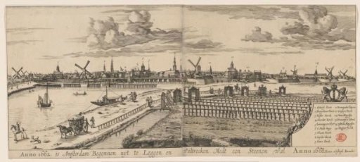 View of Amsterdam, seen from the eastern bank of the Amstel