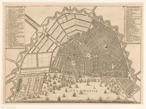 Map of Amsterdam with a design for the Fourth Extension