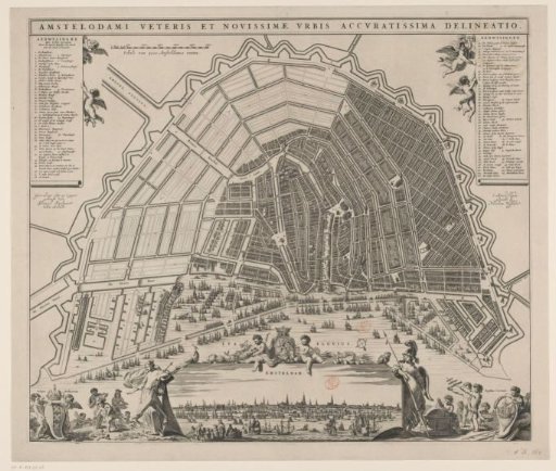Map of Amsterdam with City View and Design for the Fourth Extension