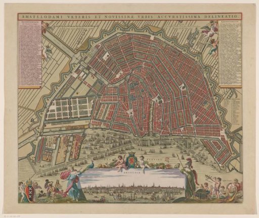 Plan of Amsterdam with city view