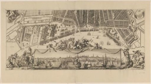 Map of Amsterdam with City View (Lower Part)