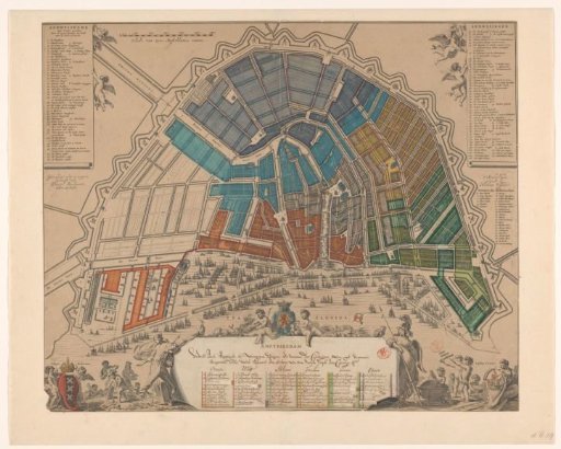 Map of Amsterdam with Division into Regiments and Civil Districts