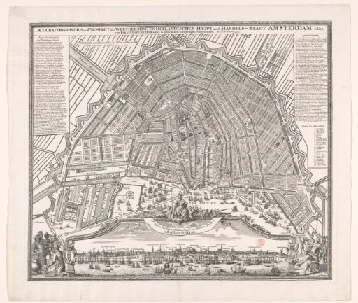 Plan of Amsterdam with city view