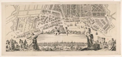 Map of Amsterdam with city view (lower section)