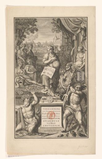 Title Print for Portfolio 21 of the Atlas Ottens (Amsterdam, Part 2: Old and New Town Hall)
