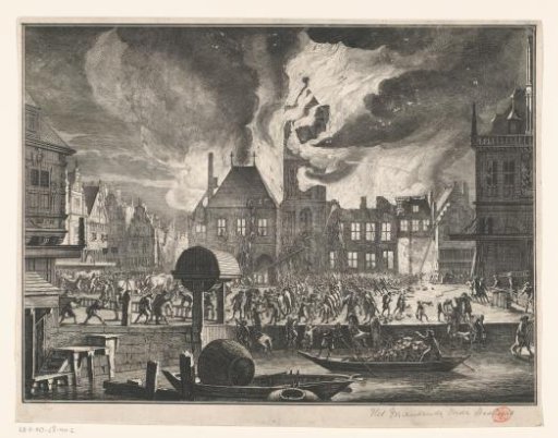 The fire in the Old Town Hall of Amsterdam, 1652