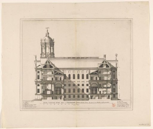 Section of the Town Hall on the Dam, widthwise