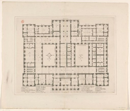 Plan of the ground floor ('first or lower Ground') of the Town Hall on the Dam