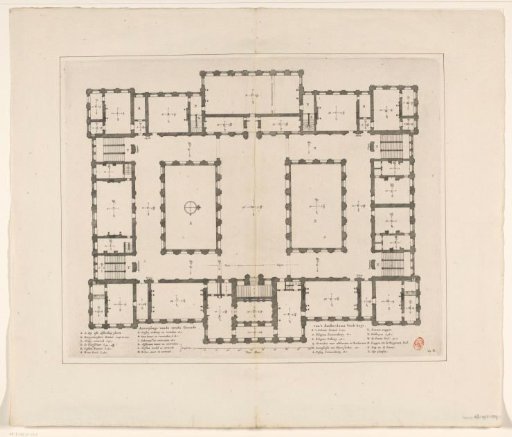 Plan of the first floor ('second Ground') of the Town Hall on the Dam