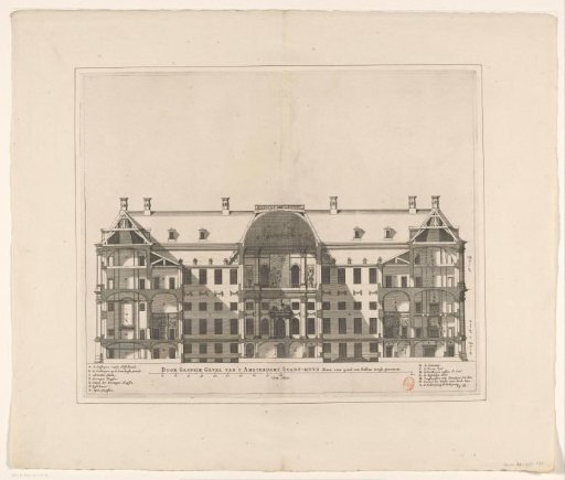 Section of the Town Hall on the Dam, lengthwise