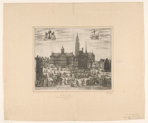 View of the Town Hall, the New Church and the Weigh House on the Dam in Amsterdam