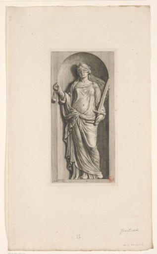 Statue of Justitia (Justice) in the Court of the Town Hall on the Dam