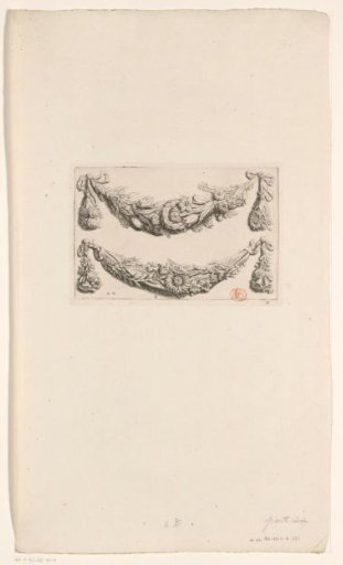 Two festoons with flowers and leaves in the western gallery of the Town Hall on the Dam