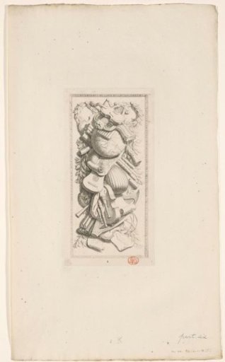 Relief with musical instruments for a pedestal in the western gallery of the Town Hall on the Dam