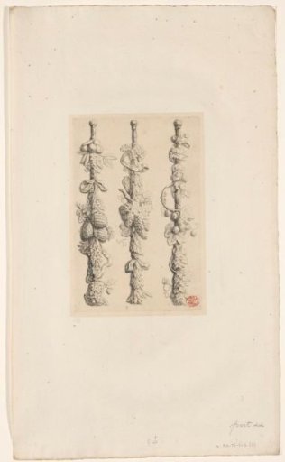 Three festoons with grapes, pinecones and leaves in the southern gallery of the Town Hall on the Dam
