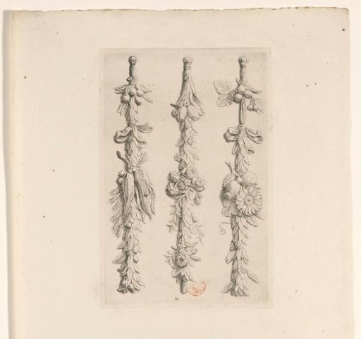Three festoons with fruit, flowers, maize and leaves in the southern gallery of the Town Hall on the Dam