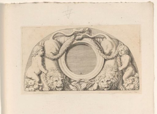 Lunette with putti, lions, and cornucopias in the eastern gallery of the Town Hall on the Dam