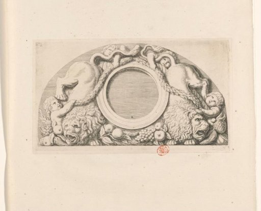 Lunette with putti, lions, and cornucopias in the eastern gallery of the Town Hall on the Dam