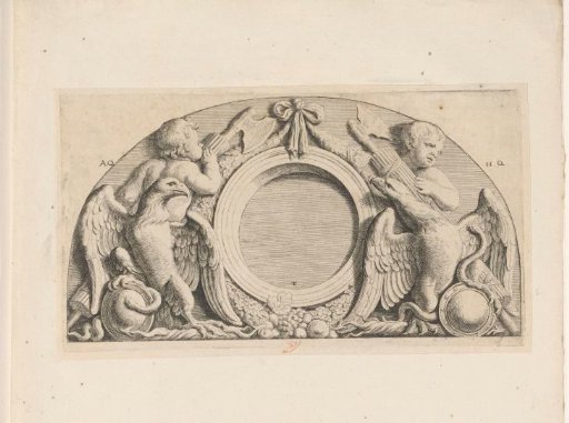Lunette with putti, fasces, eagles and snakes in the Civic Hall of the Town Hall on the Dam