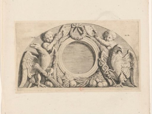 Lunette with putti, fasces and eagles in the Civic Hall of the Town Hall on the Dam
