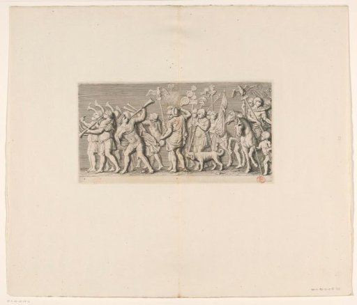 Frieze with triumphal procession of Quintus Fabius Maximus on mantelpiece in Burgomasters' Room of the Town Hall on the Dam (second part)