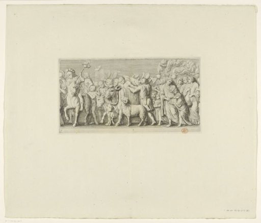 Frieze with triumphal procession of Quintus Fabius Maximus on mantelpiece in Burgomasters' Room of the Town Hall on the Dam (third part)