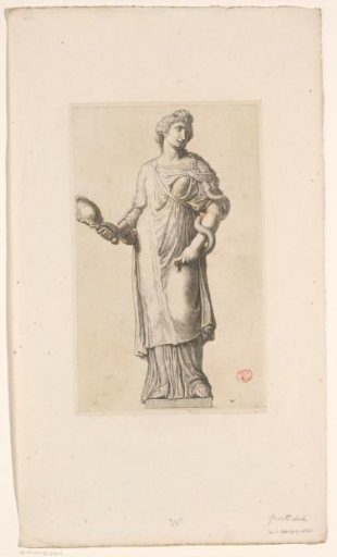 Statue of Prudentia (Prudence) on the front facade of the Town Hall on the Dam