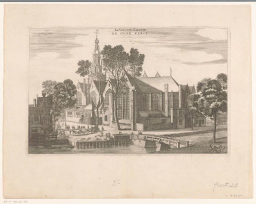 View of the Old Church in Amsterdam
