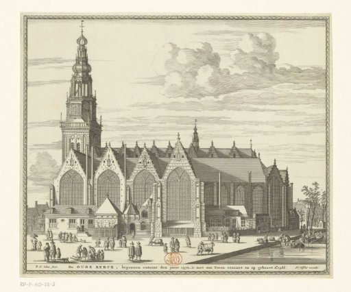 View of the Old Church in Amsterdam