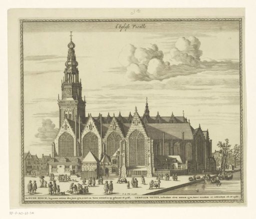 View of the Old Church in Amsterdam