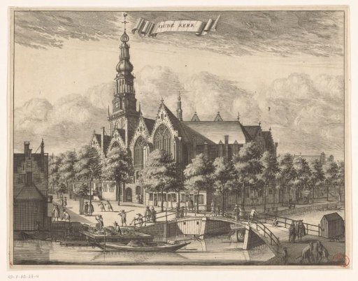 View of the Old Church in Amsterdam