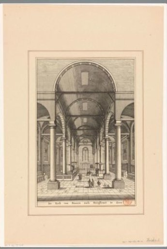 Interior of the South Church in Amsterdam, viewed towards the Nieuwe Hoogstraat