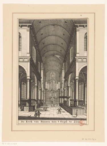 Interior of the Westerkerk in Amsterdam, viewed towards the organ