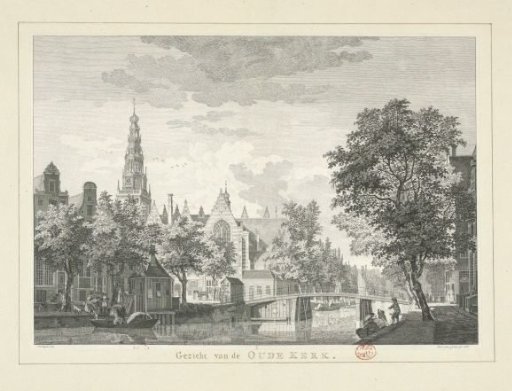 View of the Oude Kerk in Amsterdam