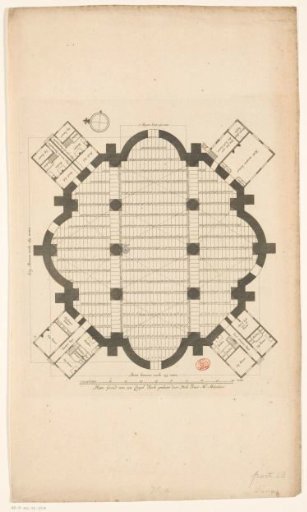 Plan of a domed church on the Botermarkt in Amsterdam