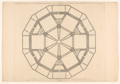 Floor Plan of the Second Storey of a Domed Church on the Botermarkt, Amsterdam