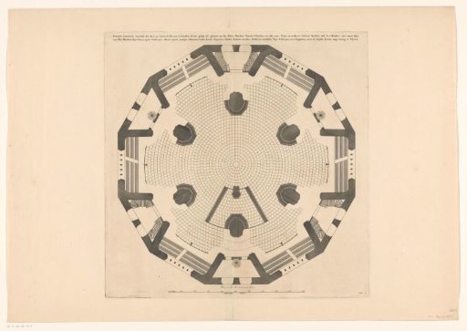 Floor Plan of the Fourth Storey of a Domed Church on the Botermarkt, Amsterdam